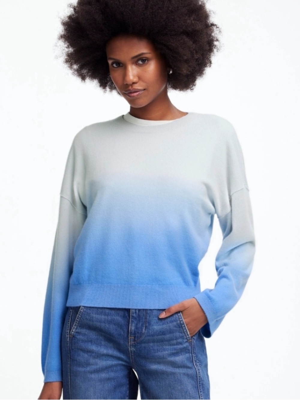 MADEWELL Cashmere Boxy Sweater, NWT, Dye Flaw